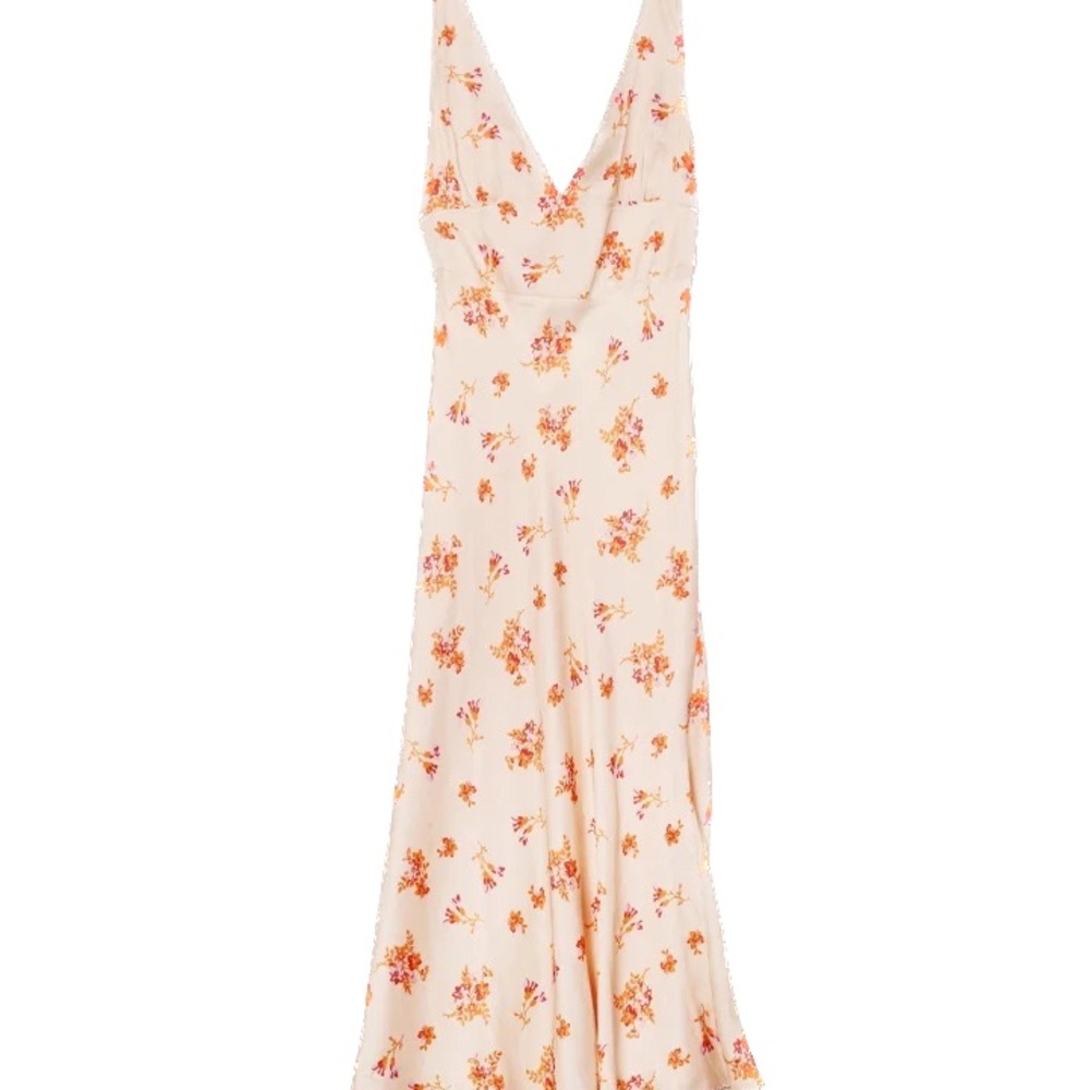 Ciao Lucia Cream Floral Backless Dress
